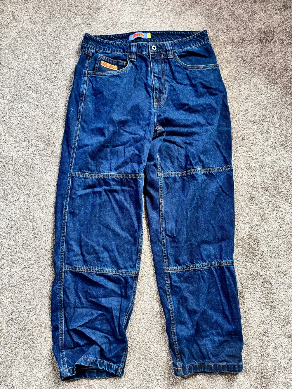 Empyre Evening Loose Fit Dark Blue Utility Skate Jeans